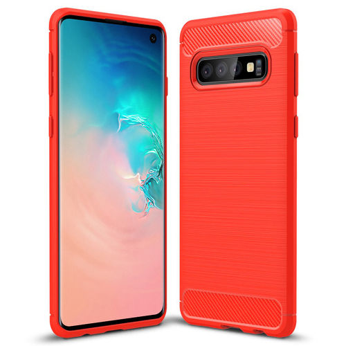 Flexi Slim Carbon Fibre Case for Samsung Galaxy S10 - Brushed Red